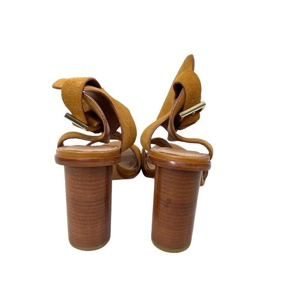 Joie suede mustard yellow ankle strap heels sandals Size 39.5 - Picture 4 of 9